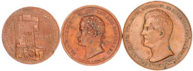 3 Bronzemedaillen: 1838 von Loos und König auf Ribbentrop (48 mm), 1822 von Loos und König a.d. 25j. Reg.-Jub. Fr. Wilhelm III., tschechische Numismat...