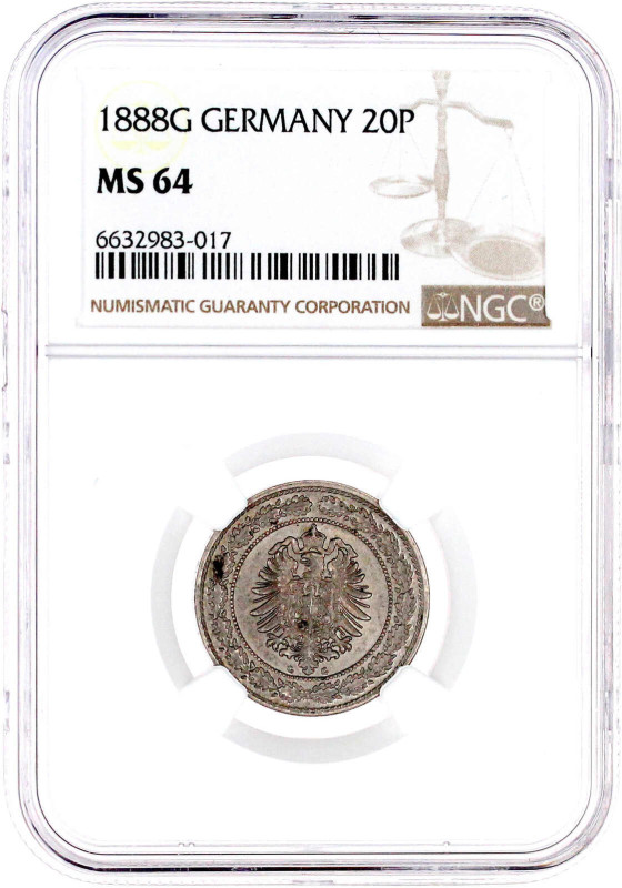 1888 G. Im NGC-Blister mit Grading MS 64 (bisher wurde nur 1 Ex. besser gegradet...