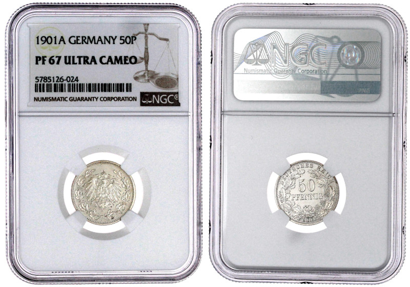 1901 A. Im NGC-Blister mit Grading PF 67 Ultra Cameo (Top Pop, das beste gegrade...