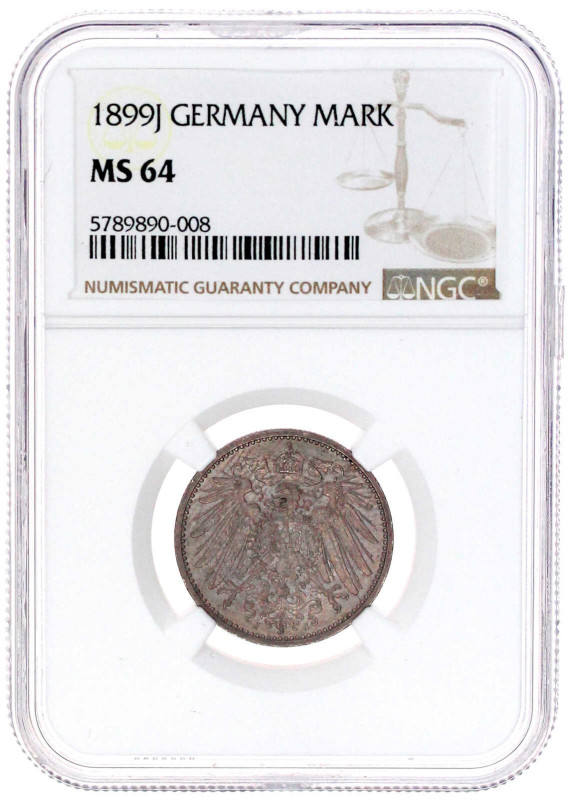 1899 J. Im NGC-Blister mit Grading MS 64 (bisher wurde nur 1 Ex. höher gegradet)...