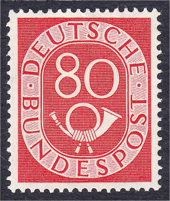 80 Pf. Posthorn 1951, tadellos in postfrischer Erhaltung, unsigniert. Mi. 500,-€...