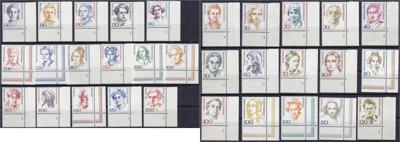 5 Pf. - 500 Pf. Frauen der deutschen Geschichte 1986/1998, kompletter Satz aus d...