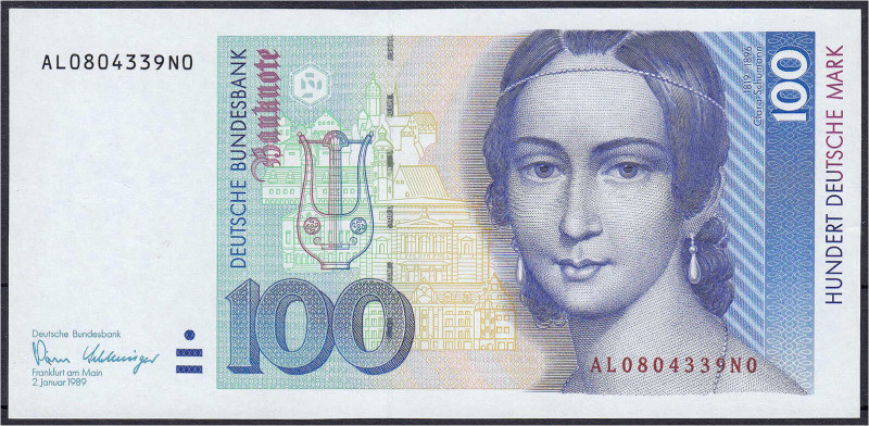 100 Deutsche Mark 2.1.1989. Serie AL/N. I / I- Rosenberg 294a. Grabowski. BRD-38...