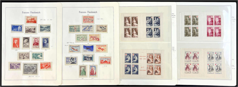 Frankreich 1945-1980 **: Postfr. Sammlung aus 1945-1980 auf Leuchtturm-Falzlos-V...