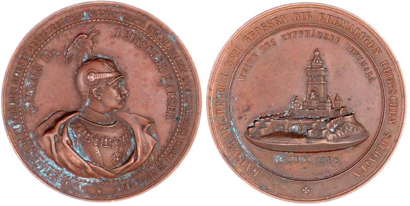 Bronzemedaille 1896 von Dürrich, zur Einweihung des Wilhelmsdenkmals auf dem Kyf...