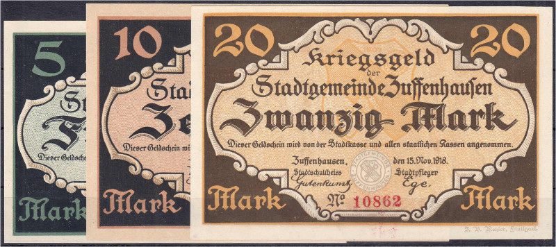 Stadtgemeinde, 5, 10 u. 20 Mark. 15.11.1918. I. Geiger. 581.