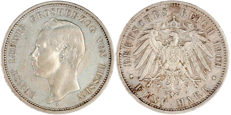 5 Mark 1900 A. gutes sehr schön, selten. Jaeger 73.