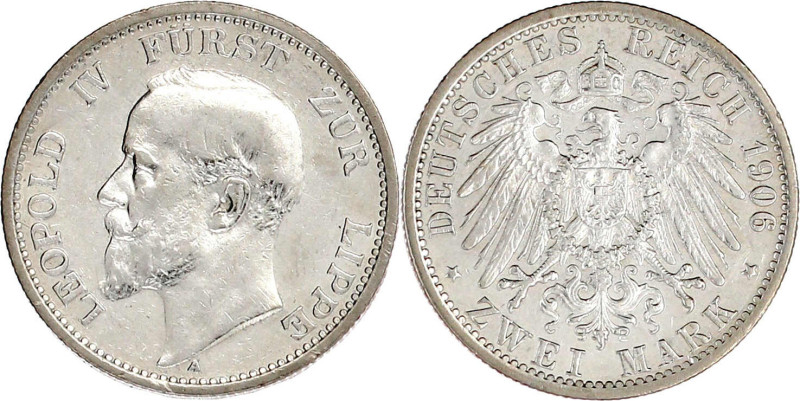 2 Mark 1906 A. vorzüglich. Jaeger 78.