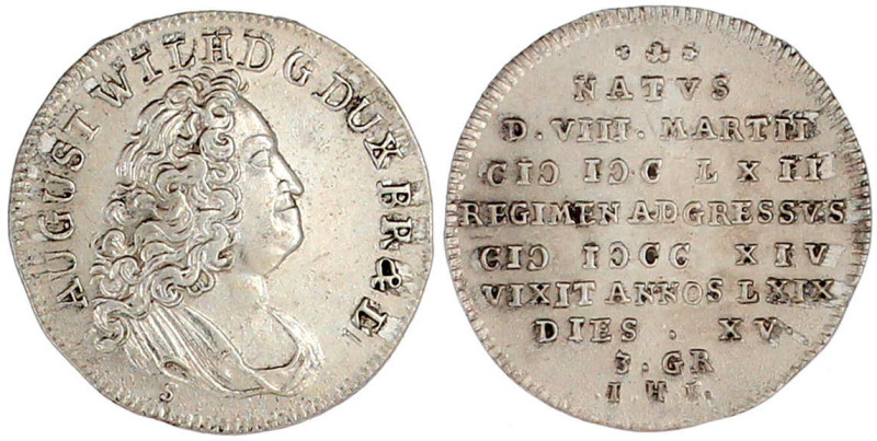 Sterbe-3-Gröscher o.J .(1731) IHT (Johann Heinrich Thiele), Braunschweig gutes v...