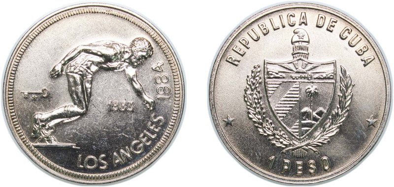 Cuba Second Republic 1983 5 Pesos (Runner) Silver (.999) Havana Mint (5000) 11.5...