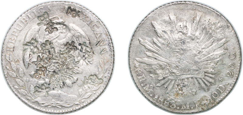 Mexico Federal Republic 1883 Mo MH 8 Reales Silver (.903) Mexico City Mint (2726...