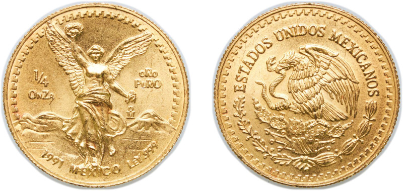 Mexico United Mexican States 1991 Mo ¼ Onza "Libertad" Gold (.999) Mexico City M...