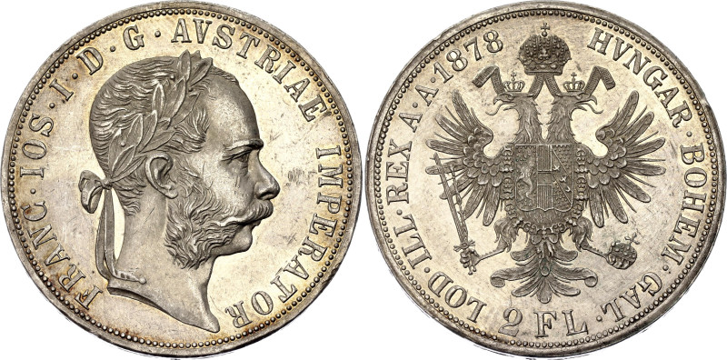 Austria 2 Florin 1878
KM# 2233, N# 33640; Silver 24.72 g.; Franz Joseph I; UNC ...