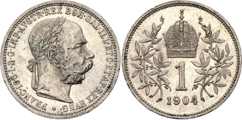 Austria 1 Corona 1904
KM# 2804, N# 5744; Silver; Franz Joseph I; Mintage 993000...