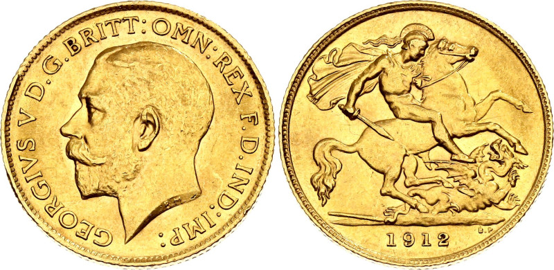 Great Britain 1/2 Sovereign 1912
KM# 819, N# 13258; Gold (.917) 3.99 g.; George...