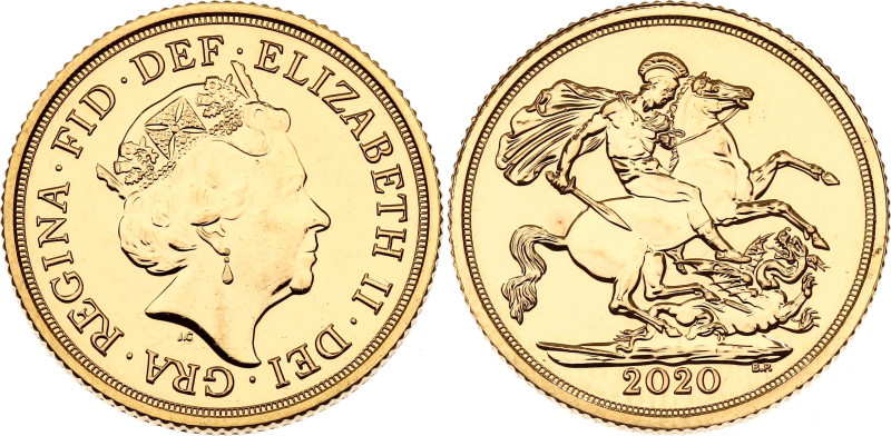 Great Britain 1 Sovereign 2020
Sp# SC9A, N# 171393; Gold (.917) 7.98 g.; Elizab...