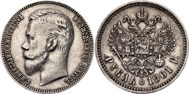 Russia 1 Rouble 1901 ФЗ
Bit# 53, N# 11413; Silver 19.92 g.; XF