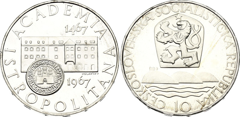 Czechoslovakia 10 Korun 1967
KM# 62, N# 12627; Silver 12.00 g., Proof; 500th An...