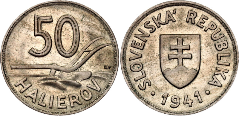 Slovakia 50 Halierov 1941
KM# 5, N# 9874; Copper-nickel; UNC