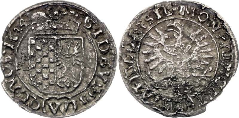 Holy Roman Empire Silesia 3 Kreuzer 1634 HR
Friedensburg# 256, 260, Kop# 7027, ...