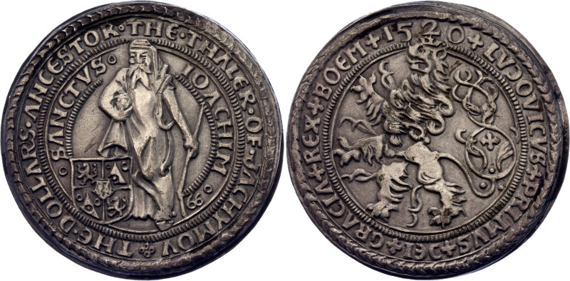 Bohemia Schlick Joachim Taler 1520 (1966) Restrike
Silver 20.10 g.; The replica...