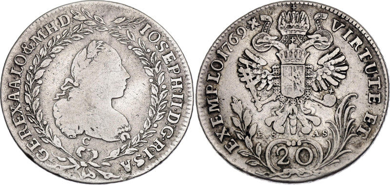 Austria 20 Kreuzer 1769 C EVS AS
KM# 2067.1, N# 22599; Silver 6.68 g.; Joseph I...