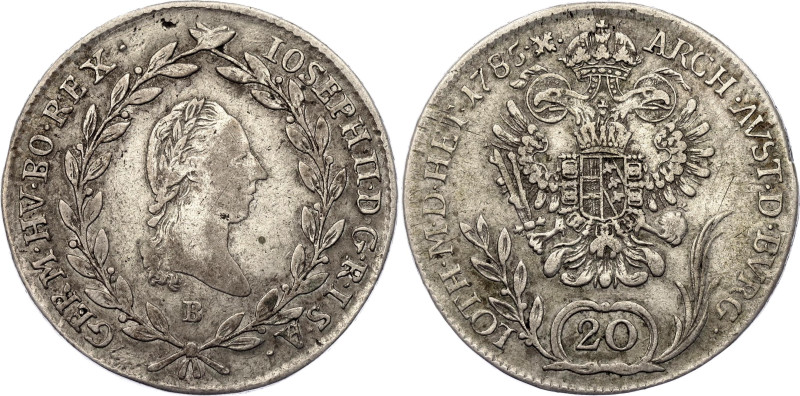 Austria 20 Kreuzer 1785 B
KM# 2069, N# 20762; Silver 6.47 g.; Joseph II; Kremni...