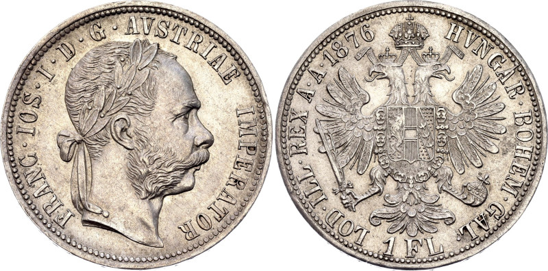 Austria 1 Florin 1876
KM# 2222, N# 4726; Silver; Franz Joseph I; UNC with full ...