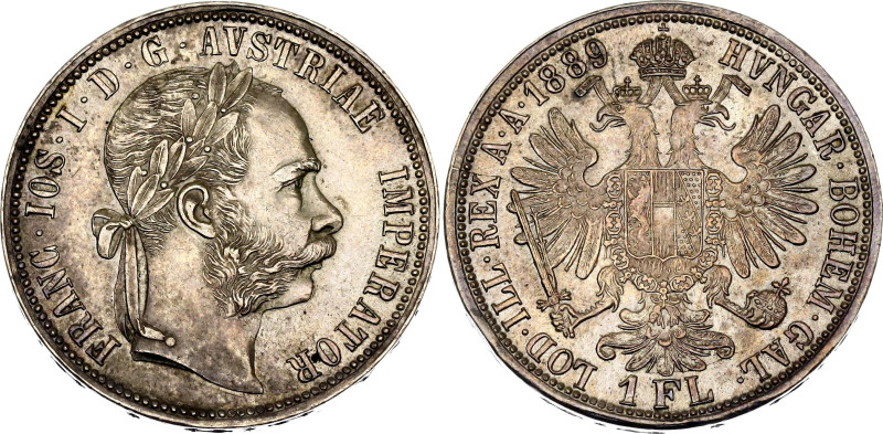 Austria 1 Florin 1889 Die Crack Error
KM# 2222, N# 4726; Silver; Franz Joseph I...