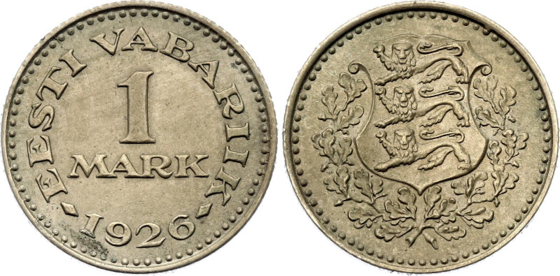 Estonia 1 Mark 1926
KM# 5, N# 11970; Nickel brass; AUNC/UNC