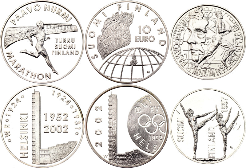 Finland Set of 2 Silver Coins & Medal 1997 - 2002 "Paavo Nurmi Collection"
KM# ...