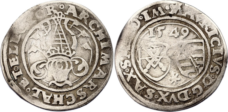 German States Saxony-Albertine 1/4 Thaler 1549
MB# 84, N# 155195; Silver 6.89 g...