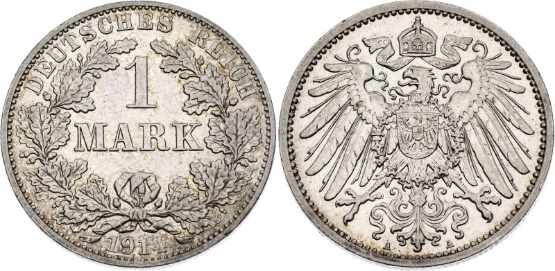 Germany - Empire 1 Mark 1914 A
KM# 14, AKS# 2, N# 3412; Silver 5.57 g.; Wilhelm...