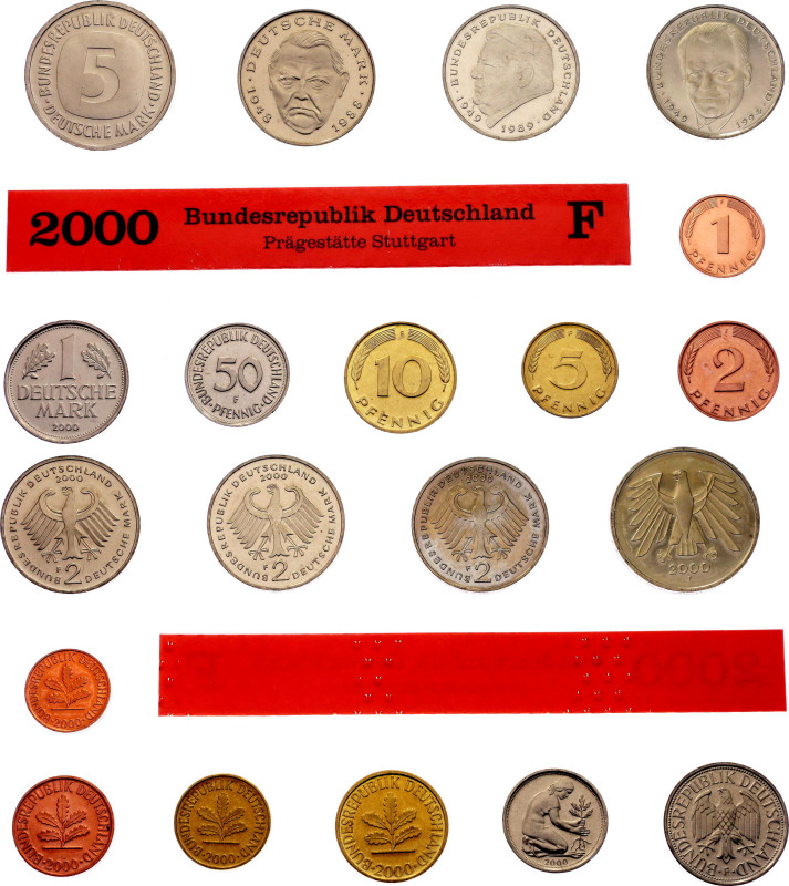 Germany - FRG Proof Mint Set of 10 Coins 2000 F
KM# PS147; With Silver., Proof;...