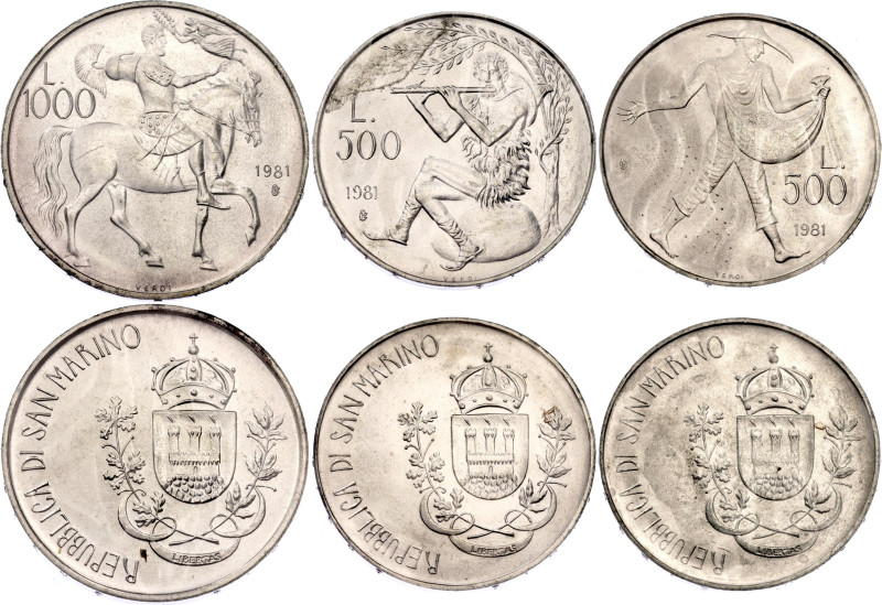 San Marino Set of 3 Coins 1981
KM# MS19; Silver; 2000th Anniversary of the Deat...