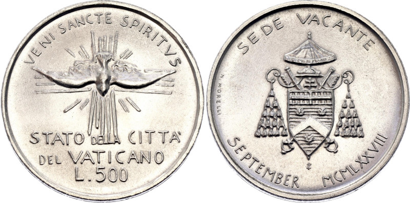 Vatican 500 Lire 1978 ZI
KM# 141, N# 12159; Silver 10.99 g.; Second 1978 Sede V...