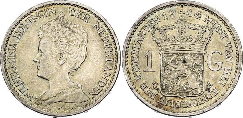 Netherlands 1 Gulden 1914
KM# 148, N# 16127; Silver 9.99 g.; Wilhelmina; XF+