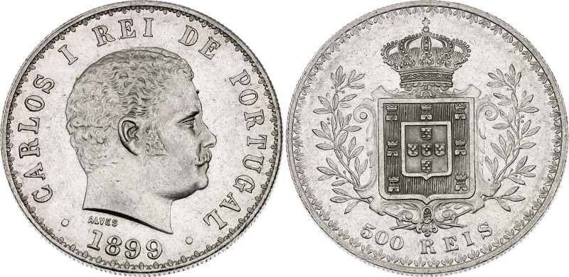 Portugal 500 Reis 1899
KM# 535, Gomes# C1 11,13, N# 13025; Silver 12.49 g.; Car...