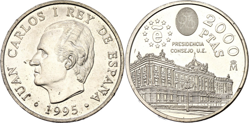 Spain 2000 Pesetas 1995 M
KM# 954, N# 9094; Silver 18.02 g.; Juan Carlos I; Pre...