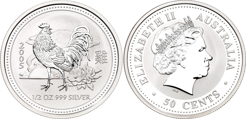 Australia 50 Cents 2005
KM# 814, N# 80318; Silver 15.55 g.; Year of the Rooster...