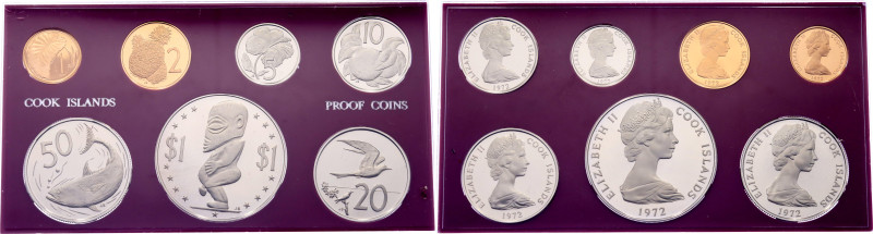 Cook Islands Annual Proof Coin Set 1972
KM# PS1; Proof; Elizabeth II; 1 - 2 - 5...