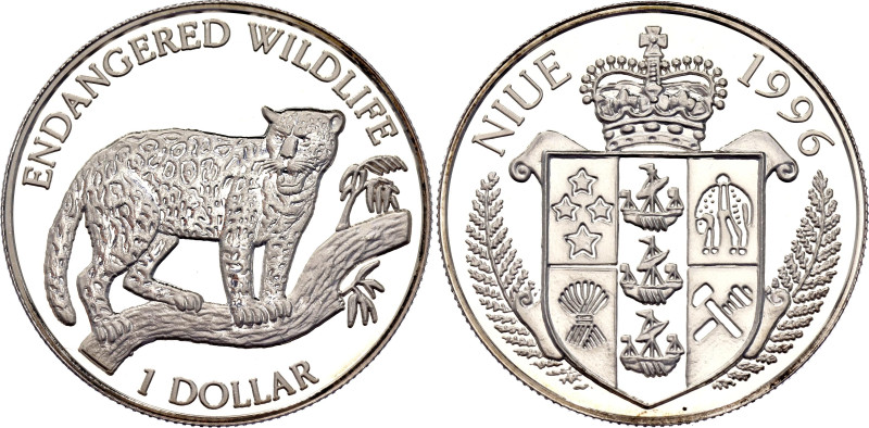 Niue 1 Dollar 1996
KM# 113, N# 54650; Silver 10.05 g., Proof; Elizabeth II; End...