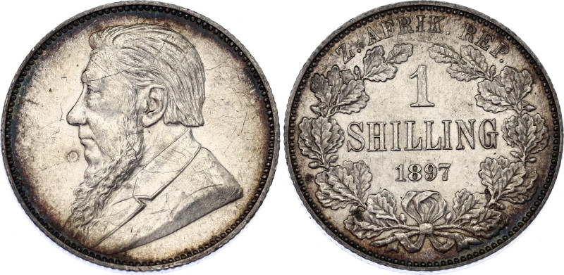 South Africa 1 Shilling 1897
KM# 5, Hern# Z22, N# 16031; Silver 5.64 g.; Pretor...