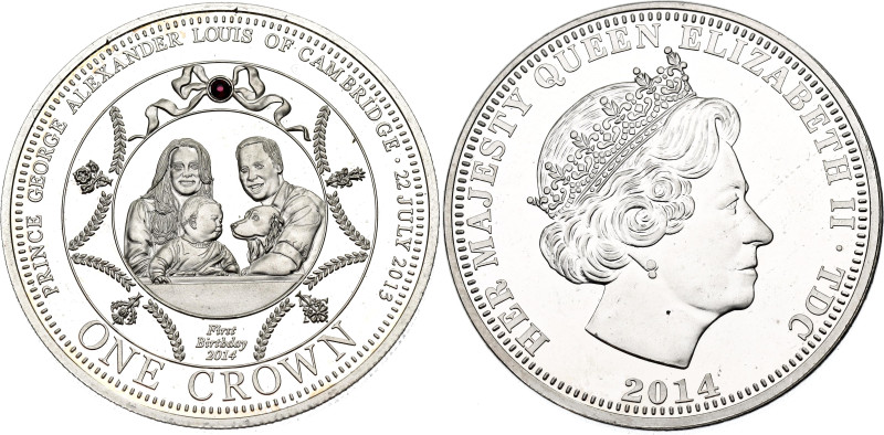 Tristan da Cunha 1 Crown 2014
N# 417241; Silver plated copper-nickel., Proof; E...