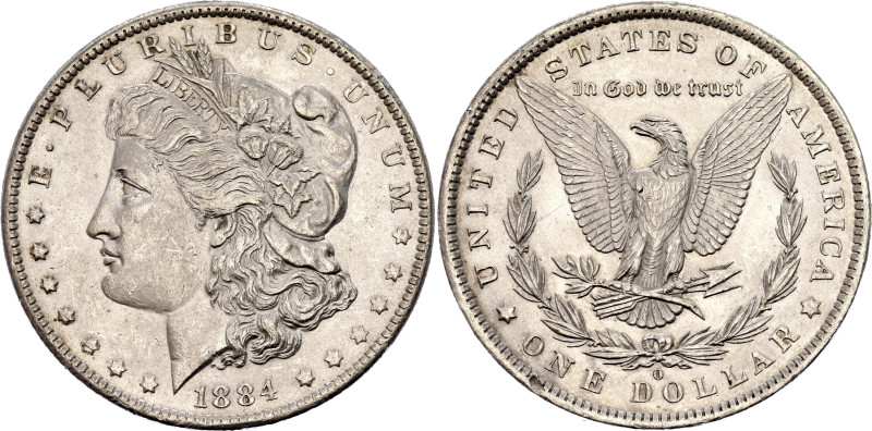 United States 1 Dollar 1884 O
KM# 110, N# 1492; Silver 26.74 g.; "Morgan Dollar...