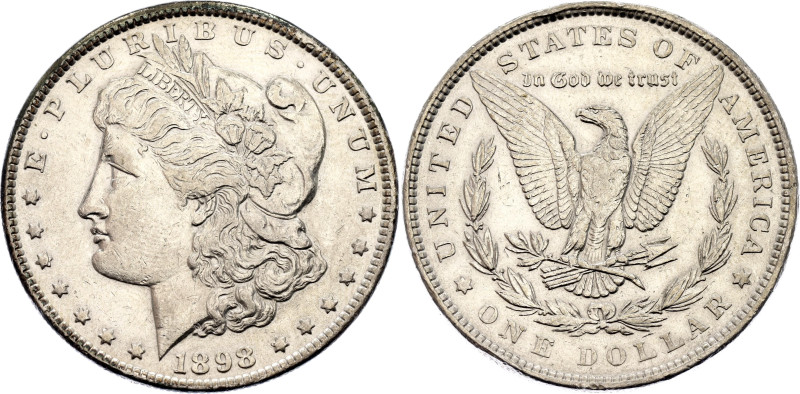 United States 1 Dollar 1898
KM# 110, N# 1492; Silver 26.64 g.; "Morgan Dollar";...