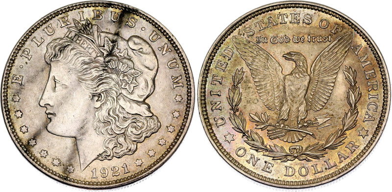 United States 1 Dollar 1921
KM# 110, N# 1492; Silver; "Morgan Dollar"; Philadel...