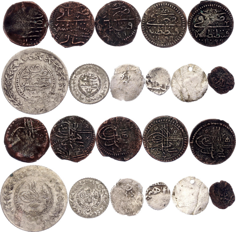 Ottoman Empire Lot of 11 Coins 16th - 19th Century
With Silver; Various Rulers,...