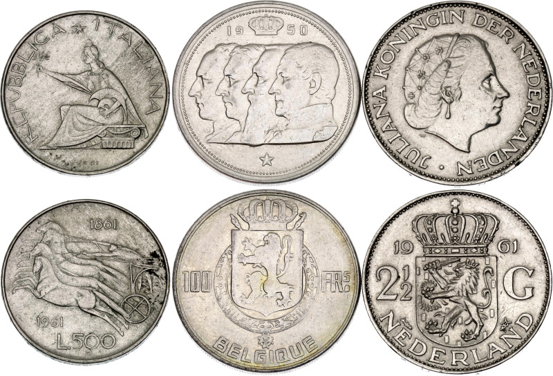 World Lot of 3 Coins 1950 - 1961
Silver., Total weight 44.05 g.; VF-XF