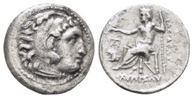 KINGS of THRACE.Lysimachos.(305-281 BC).Lampsakos.Drachm.

Obv : Head of Herakles to right, wearing lion skin headdress.

Rev : ΒΑΣΙΛΕΩΣ ΛΥΣΙΜΑΧΟY.
Ze...